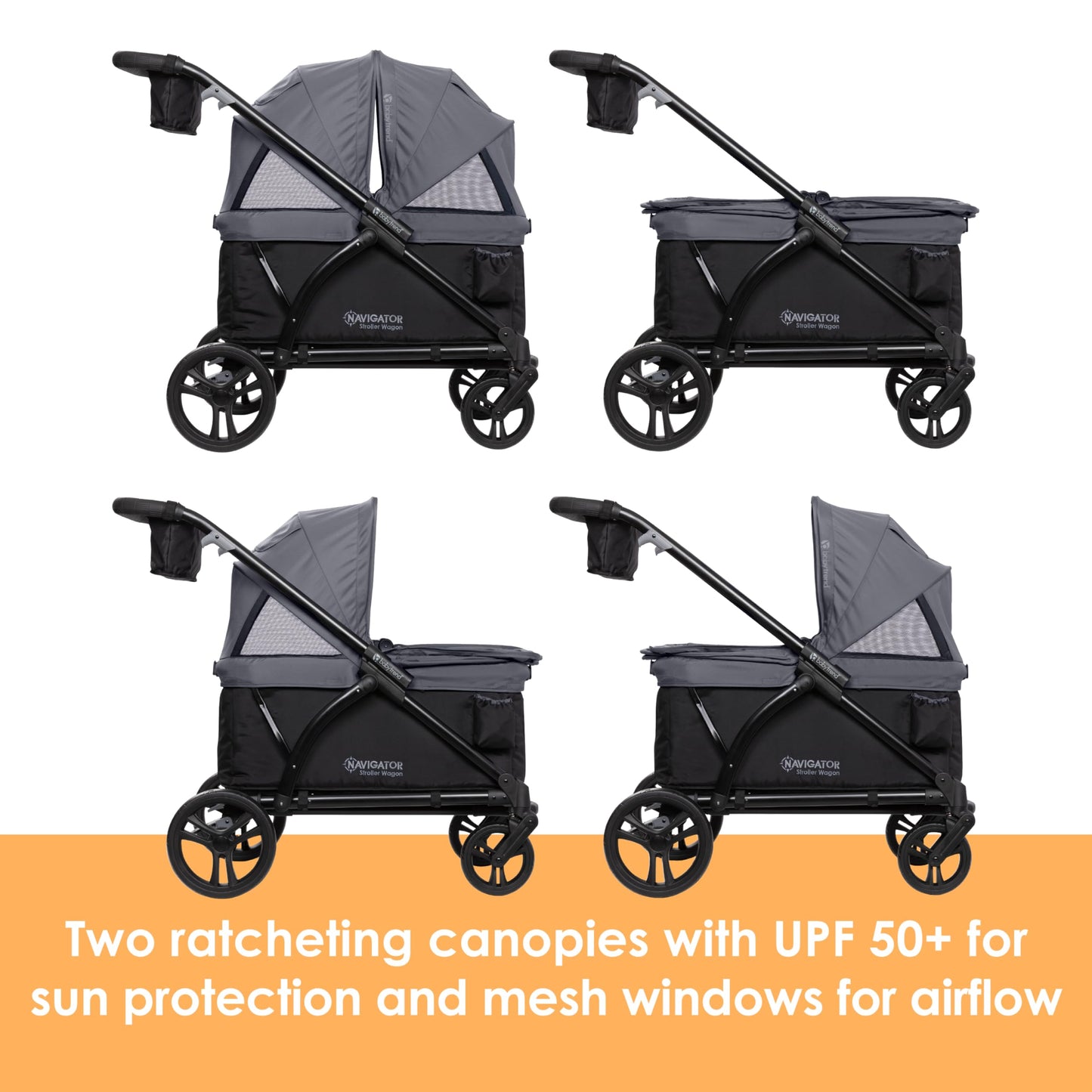 Baby Trend Navigator 2-in-1 Stroller Wagon, Dash Black