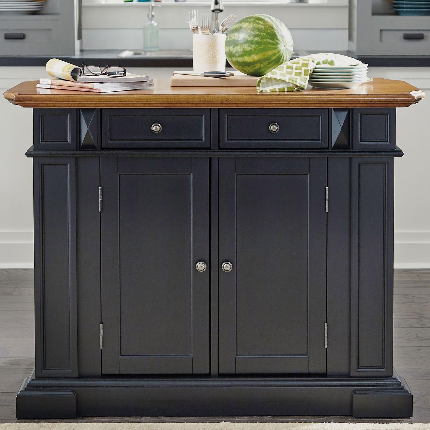 homestyles Americana Black Kitchen Island