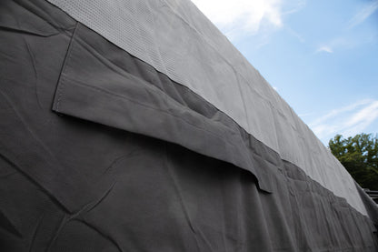 Camco ULTRAGuard 38 to 40-Ft Travel Trailer/Class A RV Cover - Features Zipper Entry Doors & Covered Air Vents - Crafted of Spunbond Polypropylene - Storage Bag for RV Storage & Organization (45736)