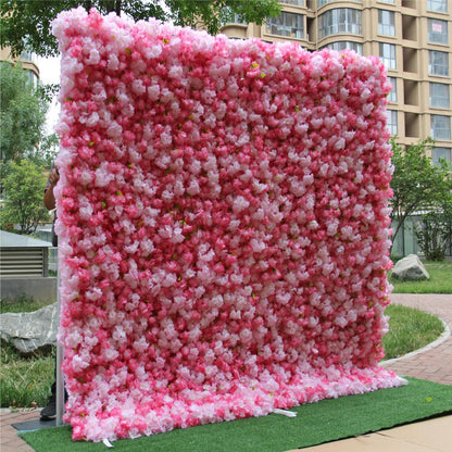 JIIPOREGJ Flower Wall Panel Floral Backdrop Silk Artificial Rose Wall Faux Flower Panel for Wedding,Party,Birthday,Room,Home Deco Pink-1M*1M Decoration,Pink-1M*1M,Pink,2m*2m