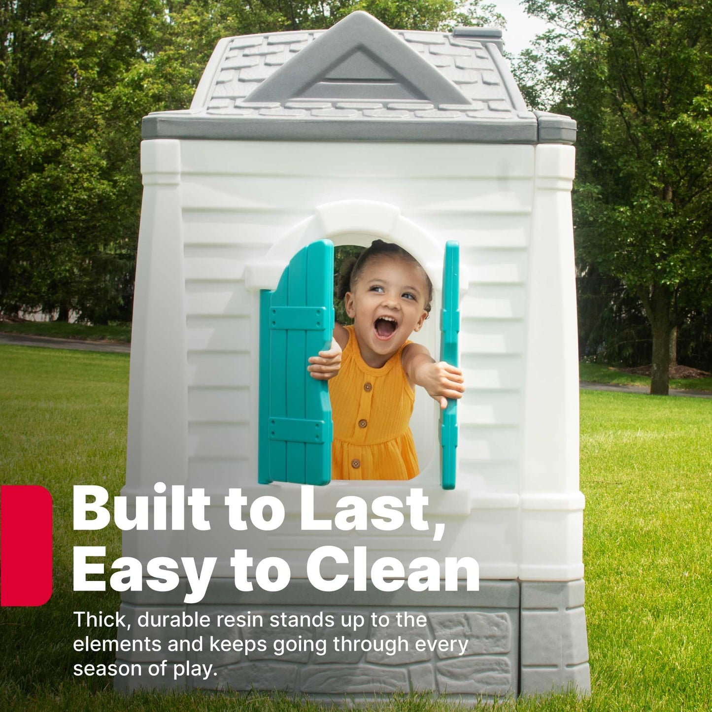 Step2 Neat & Tidy Cottage Kids Playhouse, Indoor and Outdoor Playset, Interactive Sounds, Toddlers 1.5+ Years Old, Easy to Assemble, Grey