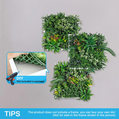 Patio Artificial Grass Wall Panels 20" x 20" (7Set-21Pc) Greenery Backdrop Faux Green Wall Flower Decor Fake Boxwood Panel for Interior Wedding Party Photo Background Outdoor Garden Fence