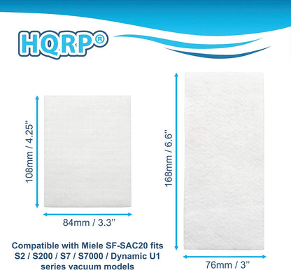 HQRP 3-Pack Filter Kit for Miele S200 Series Canister Vacuum Cleaners, Dust Compartment + Exhaust Filters