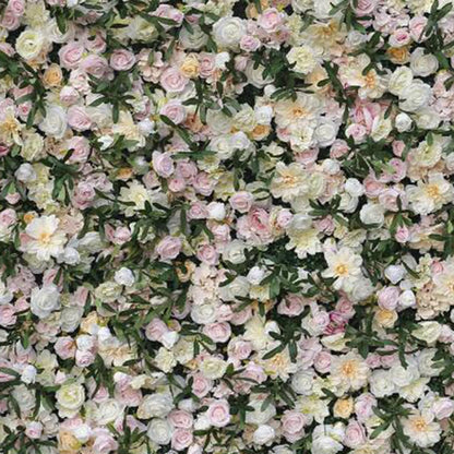 UYCVT Handmade Green Leaves Rose Flowers Wall Large Artificial Flower Wall Backdrop Panels, Rose Wedding Backdrop 3D Floral Wall Fabric Flower Wall for Party Baby Sho-300 * 300cm/10 * 10FT