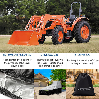 Tractor cover, Tractor covers waterproof heavy duty, New upgraded version, (189 L x 76 W x 86 H in), 600D Oxford cloth Waterproof, UV protection, Dustproof, Universal tractor cover