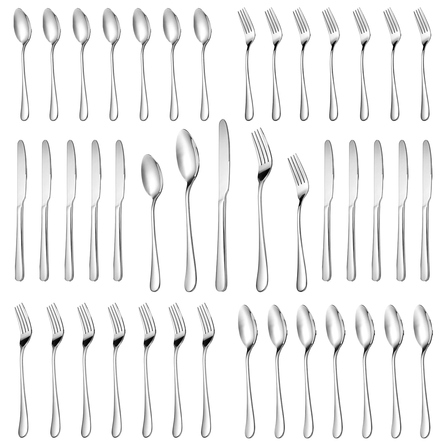 MUTNITT 30 Pcs Silverware Set Service for 6,Premium Stainless Steel Flatware Set,Mirror Polished Cutlery Utensil Sets,Durable Kitchen Eating Tableware Sets,Include Fork Knife Spoon,Dishwasher Safe