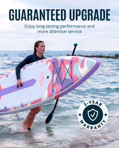 ZLX 11'6" Extra Wide Inflatable Paddle Board with Seat, Touring Stand Up Paddleboard, Fast Long-Distance SUP, Stable Center Fin, Portable Backpack & Accessories for Adults, 500lb/3 People/Family