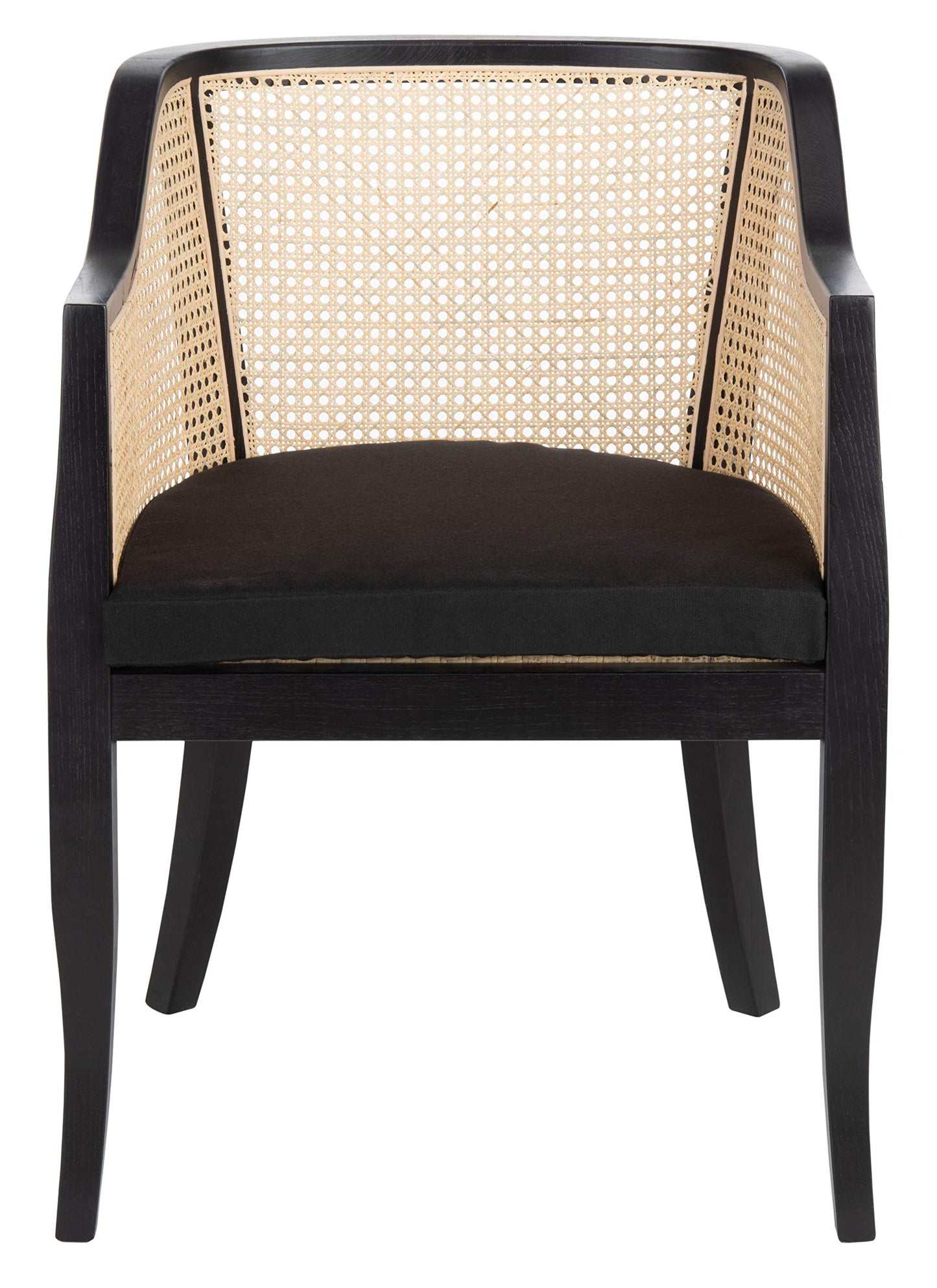 SAFAVIEH Home Collection – Rina Black & Natural Solid Wood Dining Chair with Cane Accents, Fully Assembled (DCH9501D)