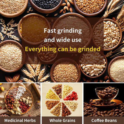 Huitban Electric Coffee Grinders，150-300w Silver Spice Grinder, One-Button Operation to Grinder Coffee Beans, Spices, Dry Herbs, Nuts, etc.1 Plastic Brush and 1 Plastic Spoon Included