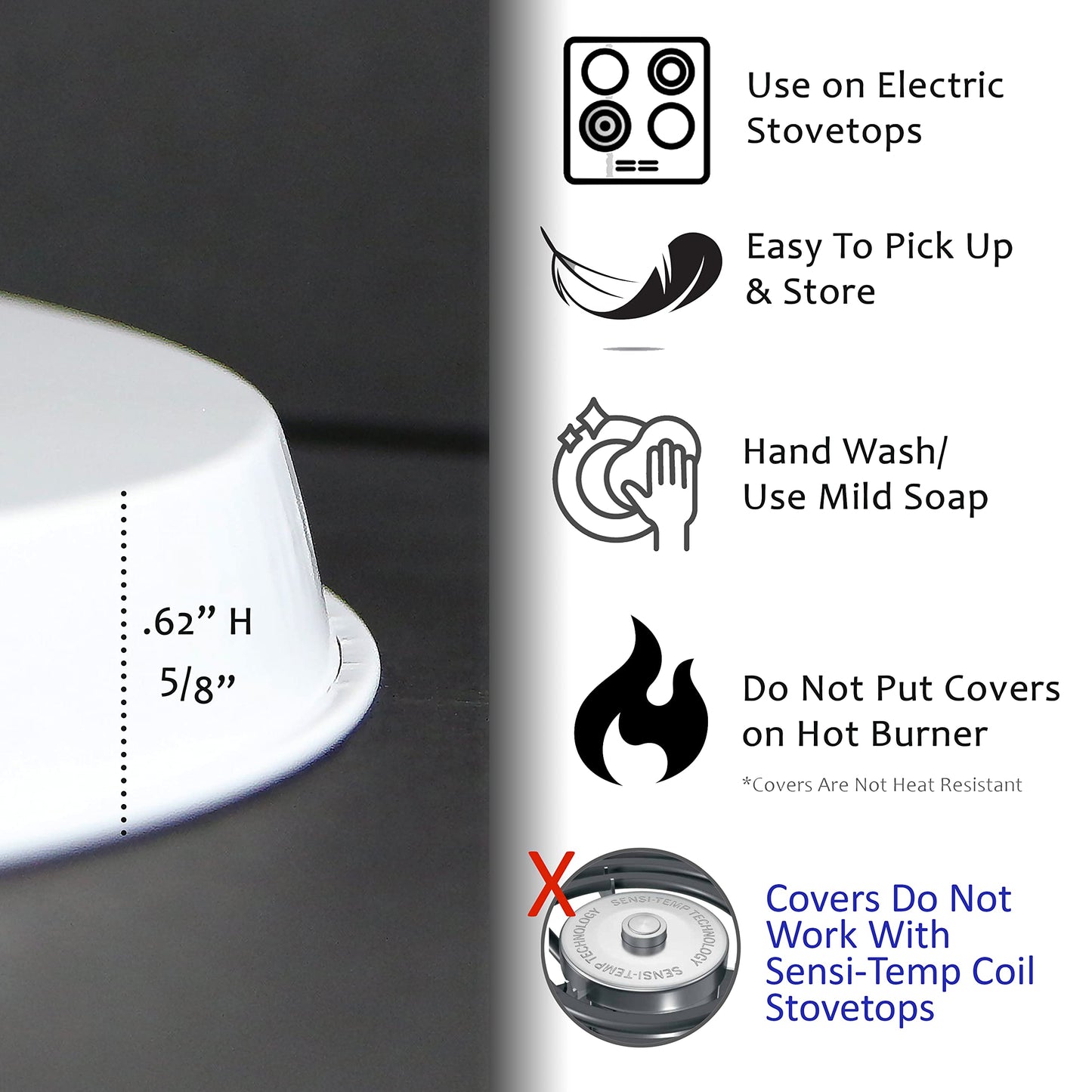 Reston Lloyd, Burner Covers For Electric Stovetop, Decorative Lightweight Tin Covers, Set of 4 (2-8 inch & 2-10 inch), Conceals Messy Drip Pans, Country Kettle
