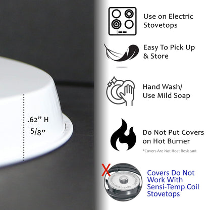 Reston Lloyd, Burner Covers For Electric Stovetop, Decorative Lightweight Tin Covers, Set of 4 (2-8 inch & 2-10 inch), Conceals Messy Drip Pans, Country Kettle