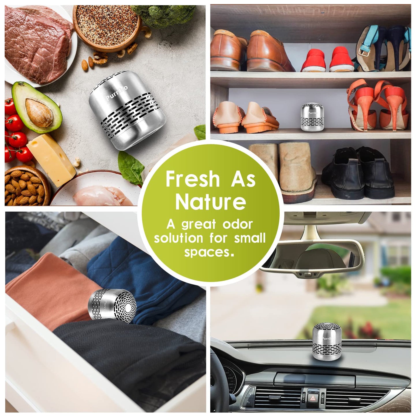 Purriko Refrigerator Deodorizer,Lasts up to 10 Years,Refrigerator Odor Eliminator,Fridge Deodorizer,More Effective Than Baking Soda Bamboo Air Purifying Bags