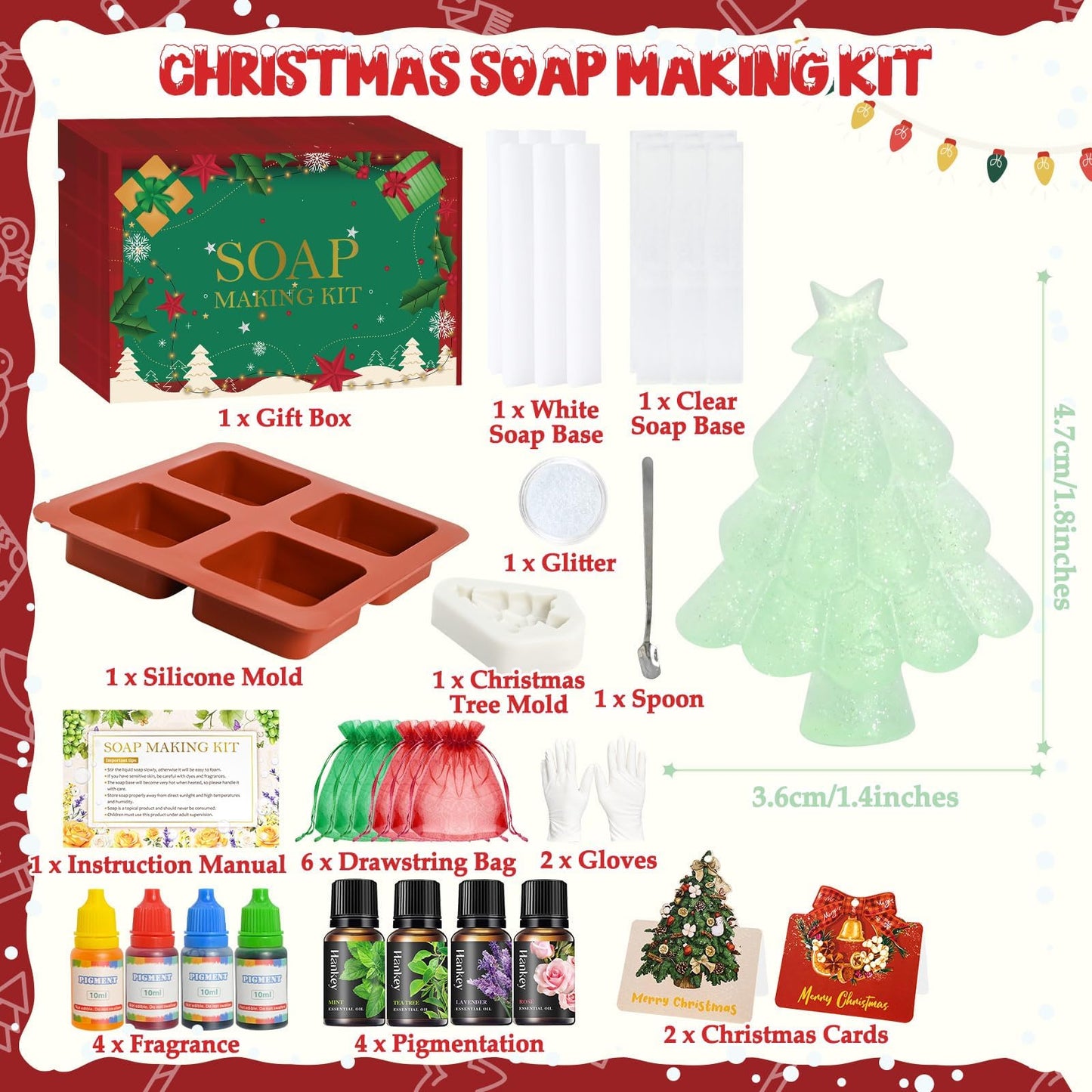 ZQBQC Soap Making Kit - Soap Making Supplies for Adults, Shea Butter Glycerin Melt and Pour Base, Molds, Fragrances, Glitter, DIY Soap Craft Kit for Kids, Gift for Beginners Boys Girls