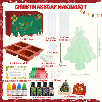 ZQBQC Soap Making Kit - Soap Making Supplies for Adults, Shea Butter Glycerin Melt and Pour Base, Molds, Fragrances, Glitter, DIY Soap Craft Kit for Kids, Gift for Beginners Boys Girls