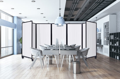 Versare Polycarbonate Room Divider 360 Portable Wall Partition | Freestanding Office Dividers | Locking Wheels | Privacy Screen Panels - 14' x 6' Dark Gray Thermoplastic Polymer