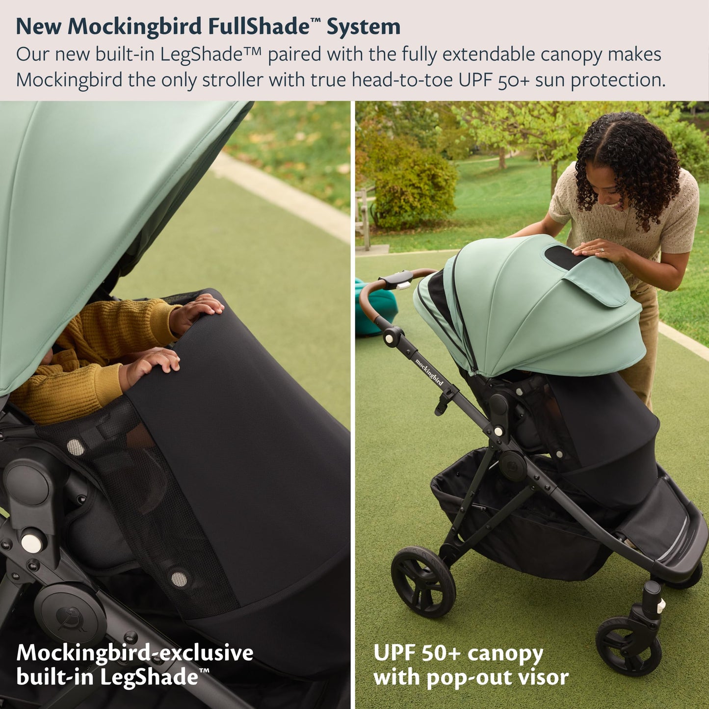 Mockingbird Single-to-Double Stroller 3.0 - Convertible Full Size Baby Stroller for 1, 2, or 3 Kids with 44 Possible configurations, Travel System Compatible - Oat