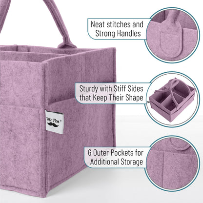Mr. Pen- Baby Diaper Caddy Organizer, Orchid Mist, Nursery Storage Bin and Car Organizer for Diapers and Baby Wipes