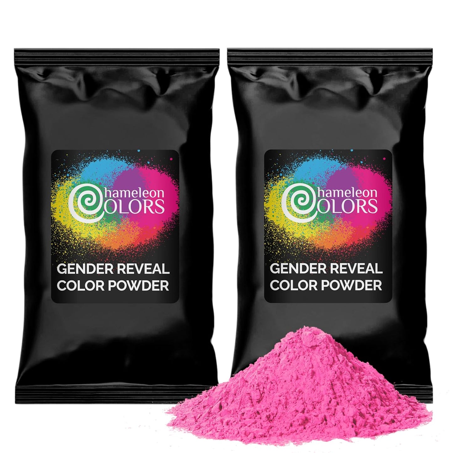 1 lb Chameleon Colors Pink Powder Gender Reveal Kit - Blackout Kit, Two Bags, Vibrant Color, Not Visible Through Bag