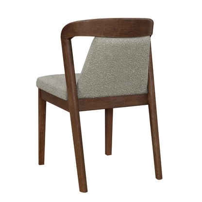 Christopher Knight Home Falei Boucle Upholstered Dining Chair Set of 2, Curved Backrest Kitchen Side Chair, Wooden Armless Dining Room Chair, Extra Seat for Living Room, Walnut+Light Brown