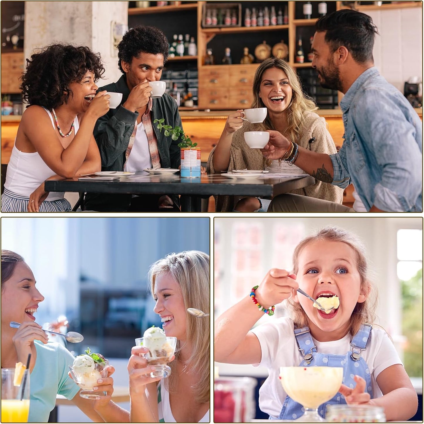 uxcell 7 Inch Stainless Steel Coffee Spoons, Rose Flower Shape Spoons for Ice Tea, Dessert, Colorful