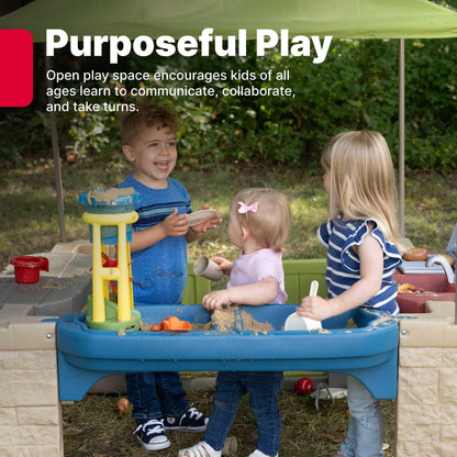 Step2 All Around Playtime Patio with Canopy Playset – Shaded Outdoor Playhouse for Kids with Realistic, Interactive Features, Room for Multiple Toddlers to Play – Dimensions: 60" H x 47.5" W x 47.5" D