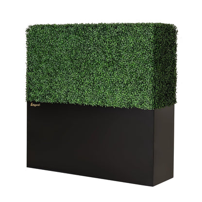 Artigwall Artificial Hedge Wall, Boxwood Grass Panels with Planter, Fake Greenery Divider Fence for Outdoor Patio,50Lx48Hx14D