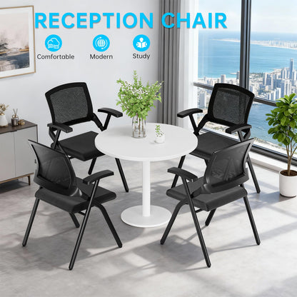 QINOL Folding Office Chair, Stackable & Breathable Mesh Back for Conference, Seminar, Training, Reception,No Assembly Required