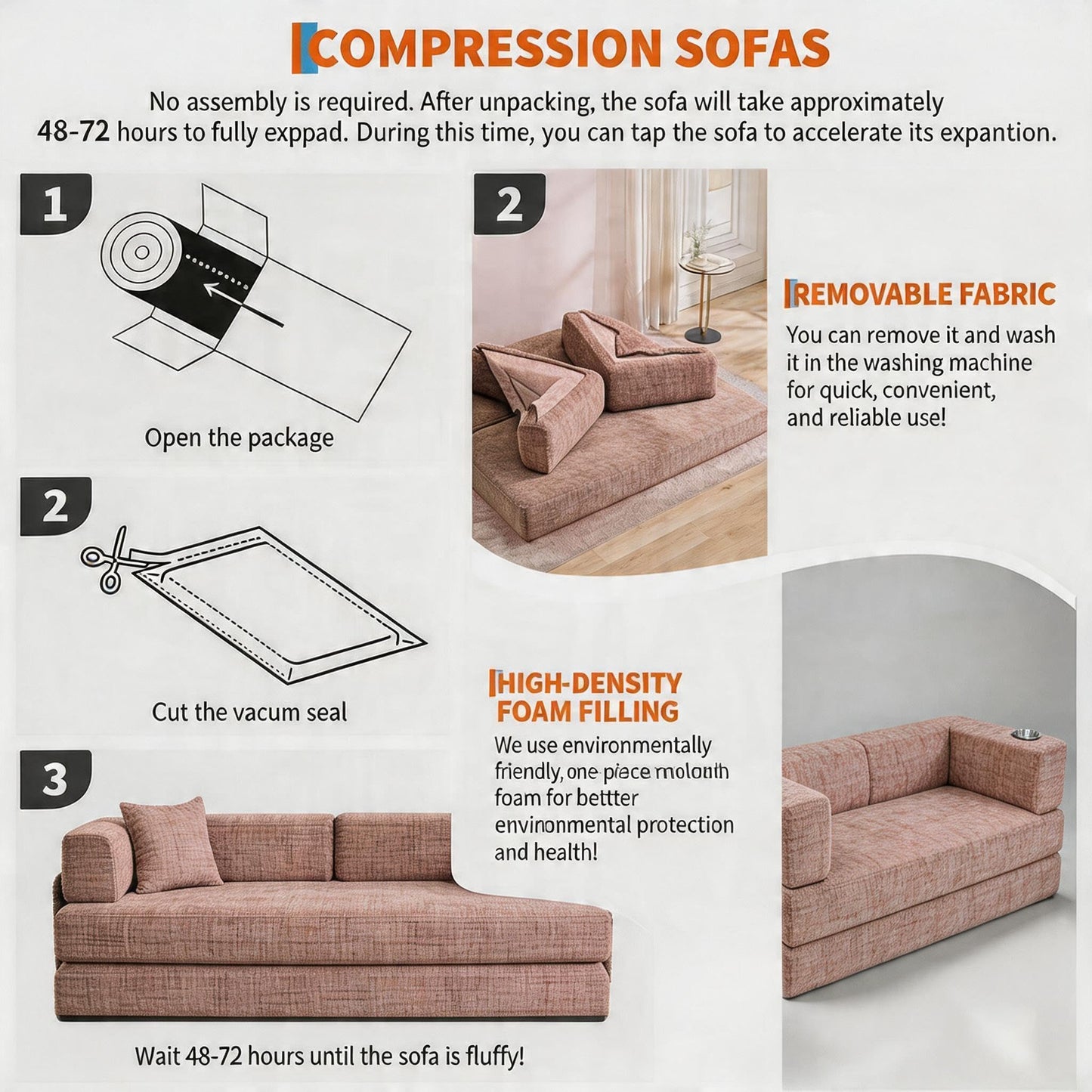 5-in-1 Convertible Sofa Bed Sleeper, 79" Corduroy Floor Couch with 4 Pillows, Boneless Deep Seat Futon Mattress, No Assembly, Modern Lounge Sofa for Living Room, Apartment, Small Spaces, Dark Gray