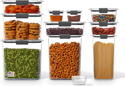 Rubbermaid Brilliance Pantry Storage Containers - 10 Piece Set | Clear & Airtight Design