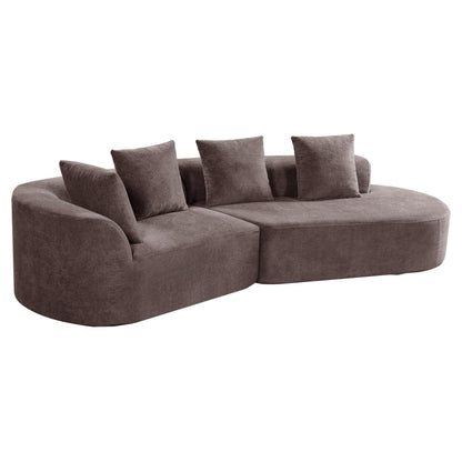 Christopher Knight Home Randa Upholstered Modern Sofa Couch, Boneless Cloud Sofa, Fully Assembled Long Sofa Chaise Lounge, Large Upholstered Couch, Brown
