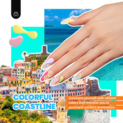 Beetles Gel Nail Polish Kit with U V Light - 80Pcs Fall Nail Fest Color Enchantment 55 Colors Gel Polish Starter Kit with Base Top Coat DIY Nails Stickers Manicure Tools Gift for Women Teens Girls