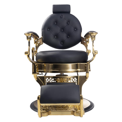MYS Vintage Barber Chair for Hairdressers Heavy Tattoo Shampoo Heavy Duty Barber Chair Professional Salon + Golden