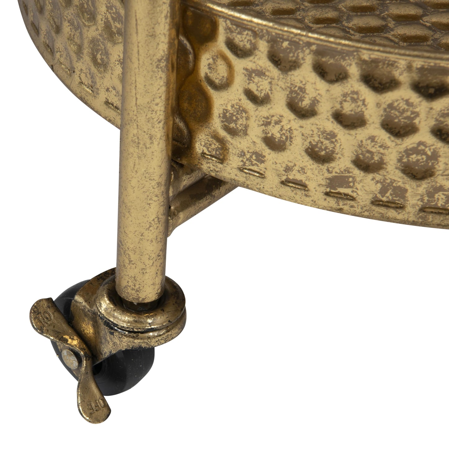 Metal Clover Shaped Bar Cart in Gold