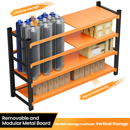 AFAIF Storage Shelves Heavy Duty, 6000LBS Metal Garage Shelving 24” Deep Storage Rack Shelf, Steel Tall Industrial Shelving, 4 Tier Adjustable Standing Shelf for Warehouse/Shop 79" W x 24" D x 79" H