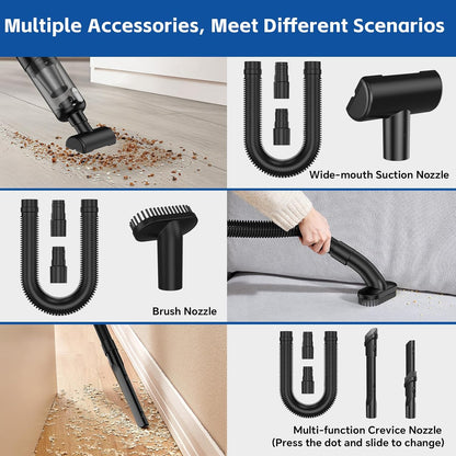 Handheld Car Vacuum Cleaner Cordless, 9500PA Powerful Suction, Lightweight Wireless Mini Vacuum with LED Light for