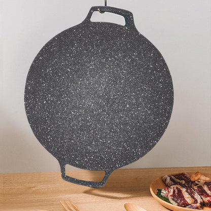 Nonstick Grill Pan, 30cm Round Griddle Frying Pan for Induction Stove Top, Korean BBQ, Outdoor Cooking
