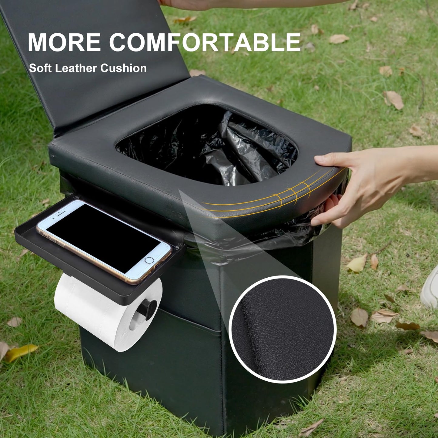 Ann Katy Upgrade XL Portable Toilet for Adults, Extra Large Portable Floding Toilet, Camping Travel Toilets with Lid for Kids, Compact Potty for Car,Hiking,Beach and Camping