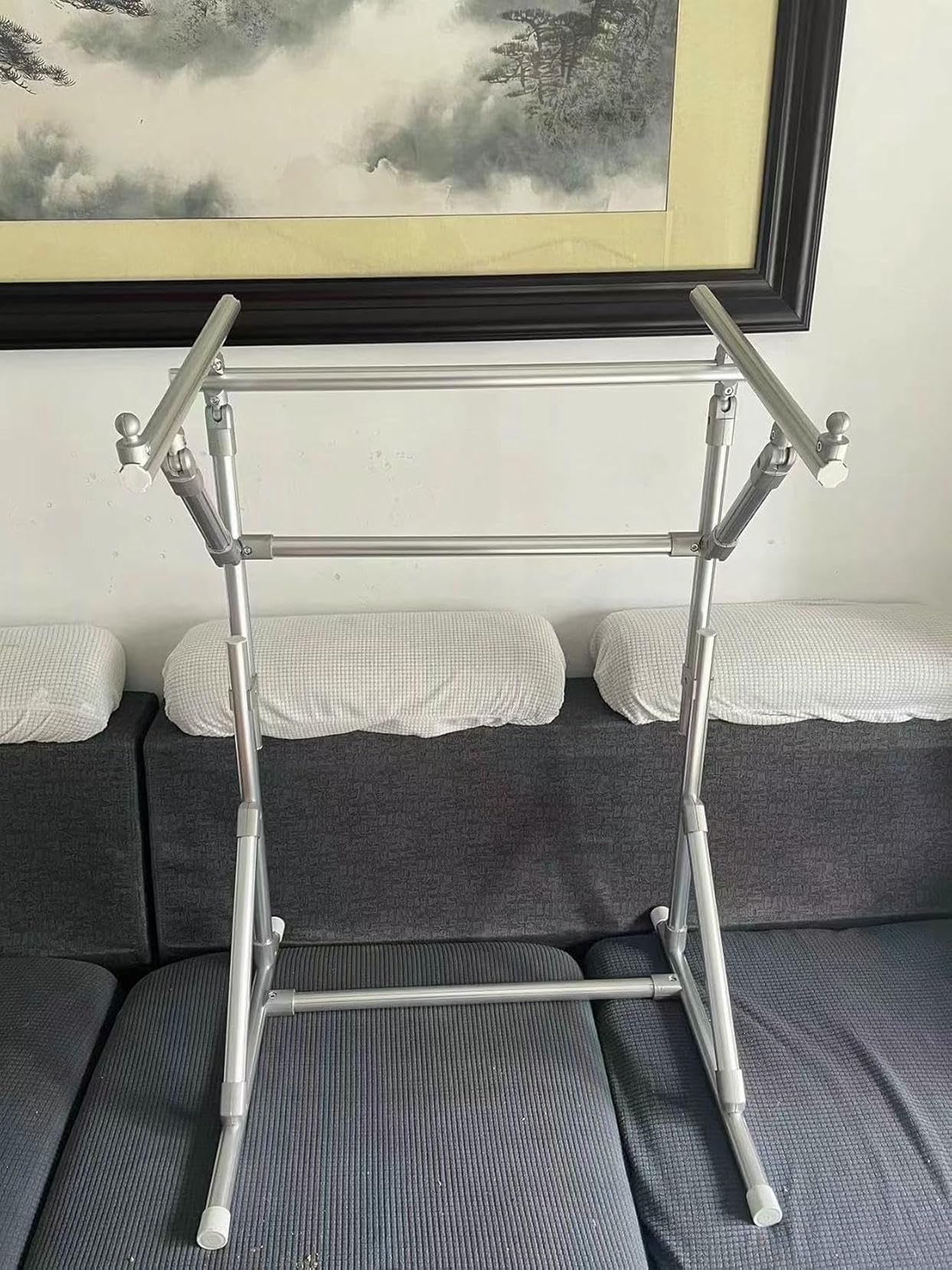 Embroidery Stand Cross Embroidery Frame Embroidery Auxiliary Tool Adjustable Floor Stand Lean Tube Suitable for Craftsmanship and Sewing, 39.37*28.34*20.47in, Silver~/