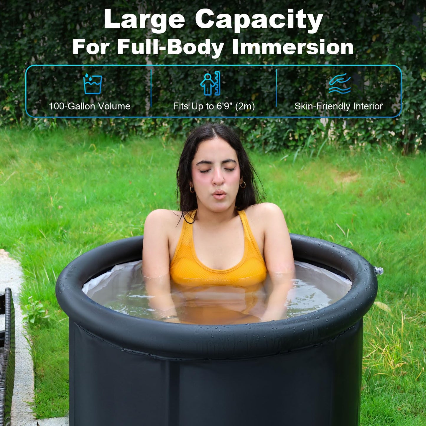 1/3 HP Cold Plunge Chiller & Ice Bath Tub Kit, Ice Bath Chiller with External Filter & Pump, 100Gal Ice Pod, Round Ice Plunge Tub, Cold Plunge Tub with Water Chiller for Cold Therapy