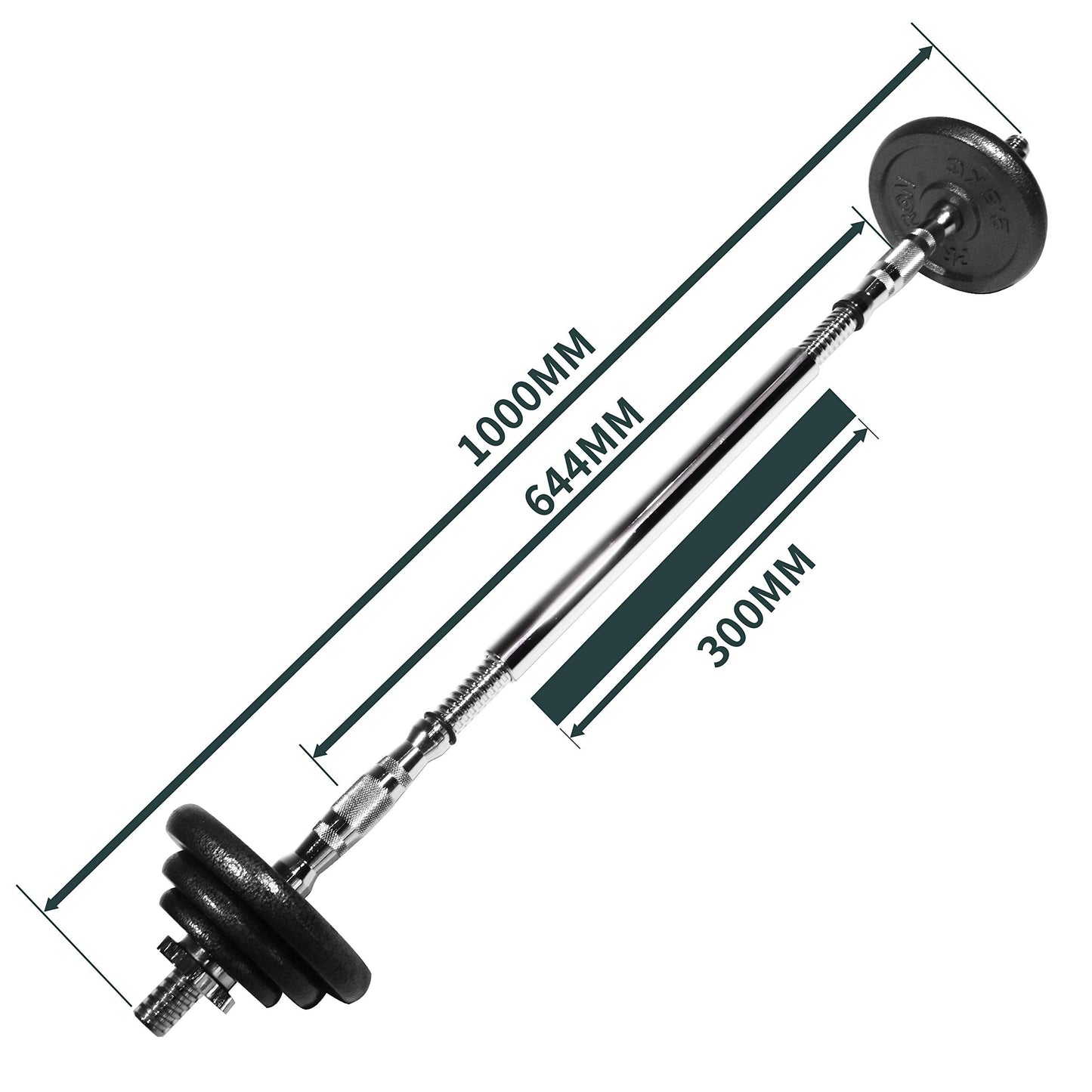 PROIRON 44Lbs Cast Iron Adjustable Dumbbell Set Hand Weight with Solid Dumbbell Handles Changed into Barbell Handily Great for Bodybuilding Fitness Weight Lifting Training Home Gym