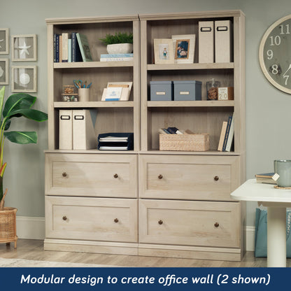Sauder Miscellaneous Storage Library, Chalked Chestnut Finish