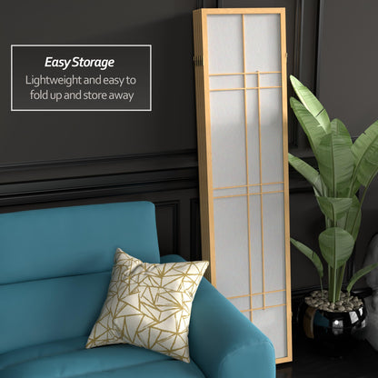 Red Lantern 6 ft. Tall Eudes Shoji Screen - Natural - 5 Panels