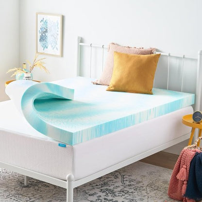 Linenspa 4 Inch Gel Memory Foam Mattress Topper - Cooling & Pressure Relieving - Full Size, CertiPUR Certified