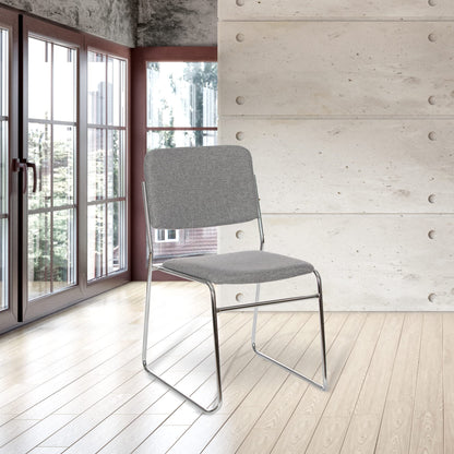 OEF Furnishings OEF8652/2 Commercial-Grade Fabric Padded Stack Chair (Classic Gray, 2-Pack)