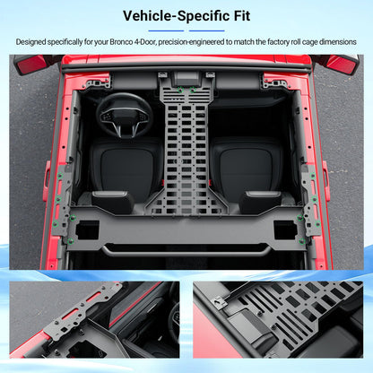 PTYYDS Overhead Molle Panel Compatible with 2021-2025 Ford Bronco 4 Door Roof Reinforcement Cross Bar Overhead Storage Rack Replacement for 2021-2025 Ford Bronco Accessories