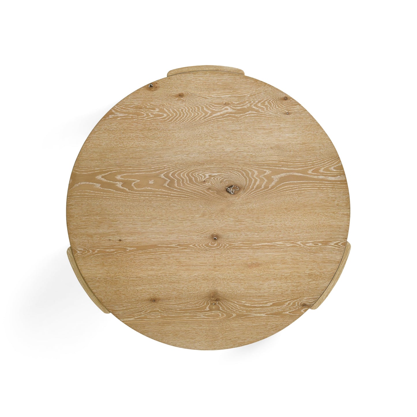 Furniture of America Carys 42” Round Coffee Table, Solid Rubberwood & Oak Veneer, Modern Wood Living Room Table with Plinth Base, Oak Finish