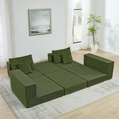 Cloud Modular Sectional Sofa Convertible Sleeper Sofa Bed, Comfy Boneless Couch for Living Room, Modern L-Shaped Cloud Couch in A Box with Reversible Chaise, Customizable Floor Sofa Bed