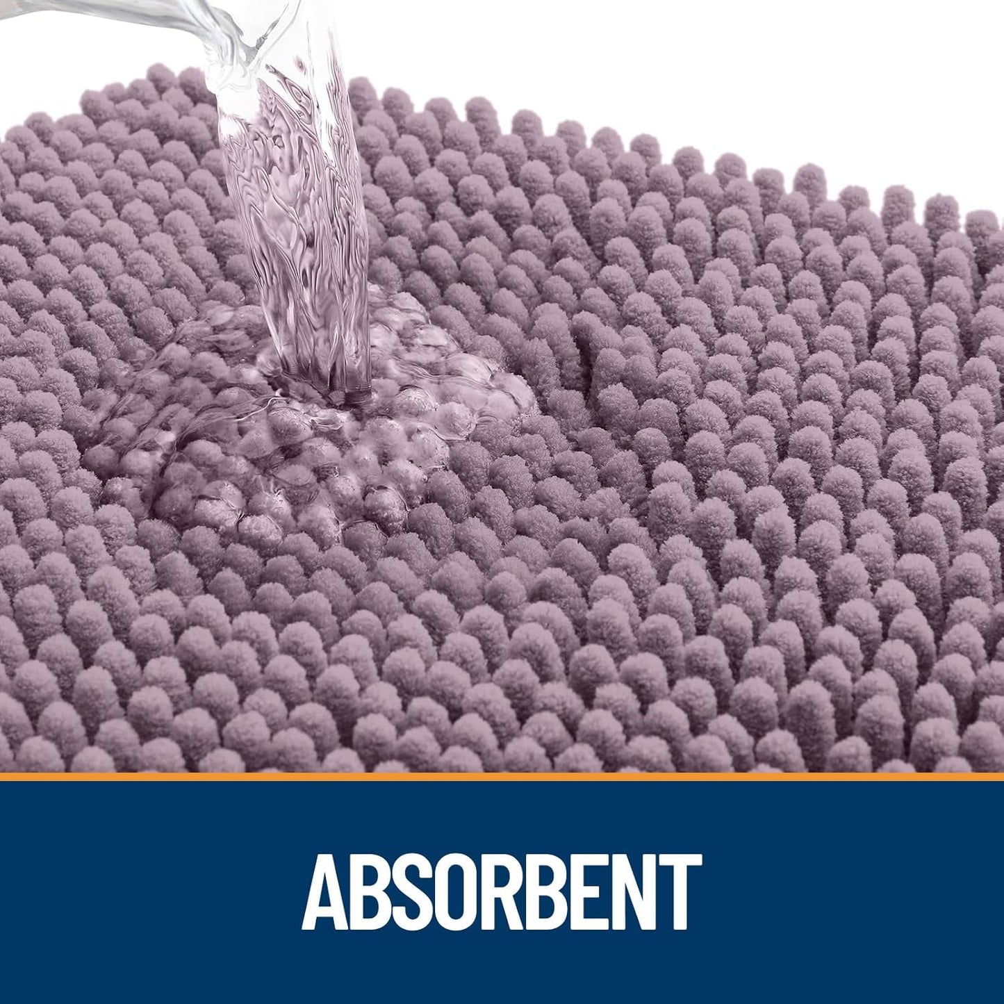 OLANLY Dog Door Mat - Absorbent Non-Slip Mud Mat for Indoor Use | Quick Dry Chenille, 44x32, Deep Plum