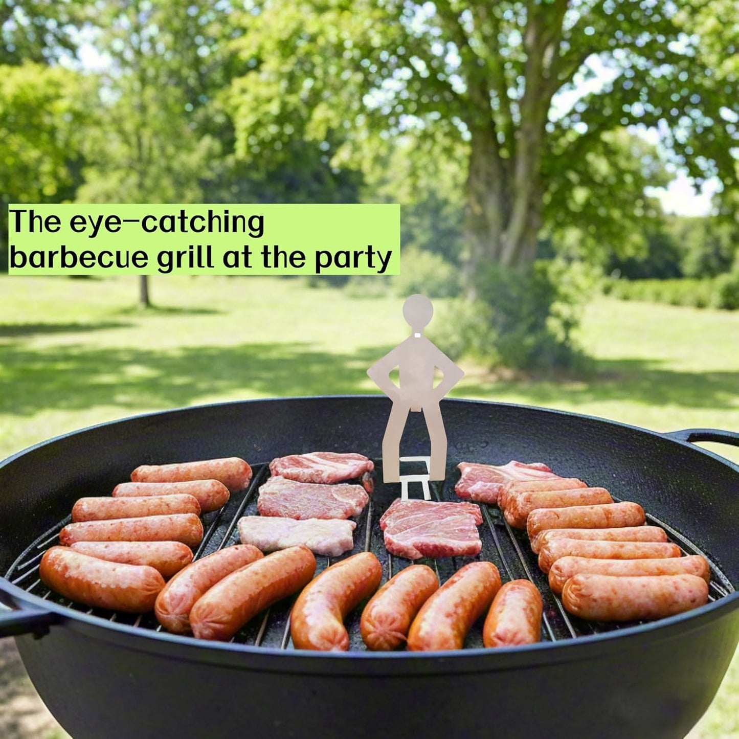 natalieenati 4 PCS Funny BBQ Stand Man Hot Dog Holder-Reusable Stainless Steel Hotdog and Sausage Stand-Portable Hot