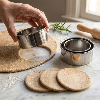 304 Stainless Steel Dumpling Maker Set - Professional 6-Piece Dumpling Press & Empanada Mold Kit (2.9", 3.3", 3.7") Heavy Duty Rust-Proof Pierogi Maker for Gyoza & Ravioli Dishwasher Safe